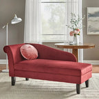 Chaise longue con contenitore – Beige / Blu / Grigio / Arancione / Bordeaux, Singolo