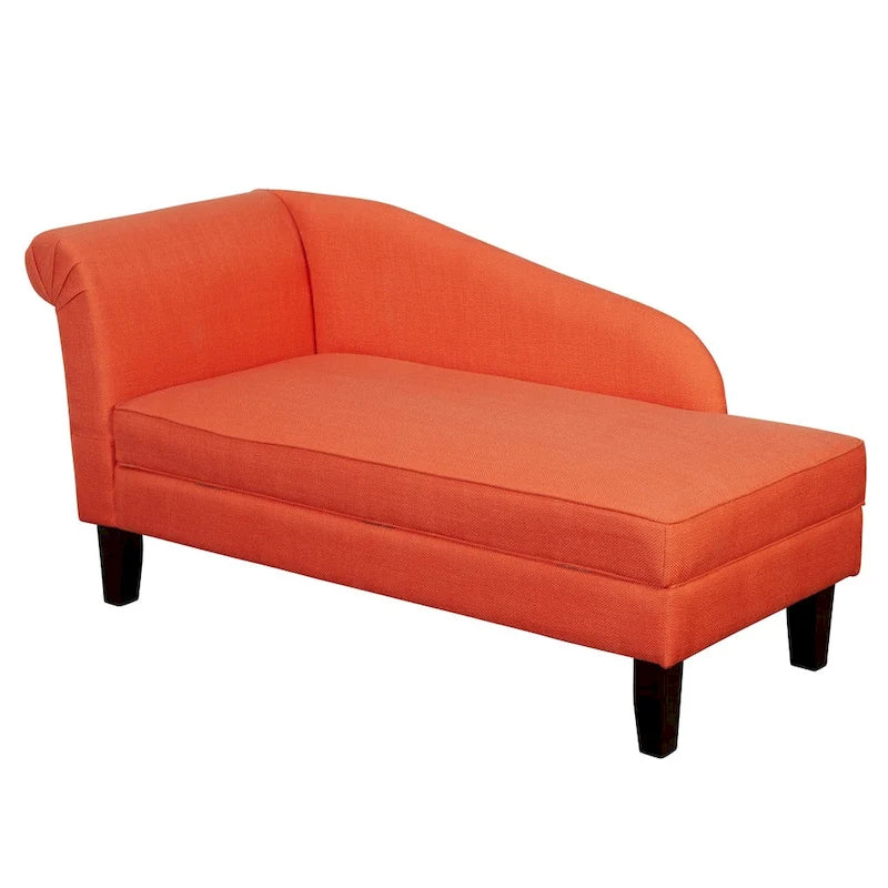 Chaise longue con contenitore – Beige / Blu / Grigio / Arancione / Bordeaux, Singolo