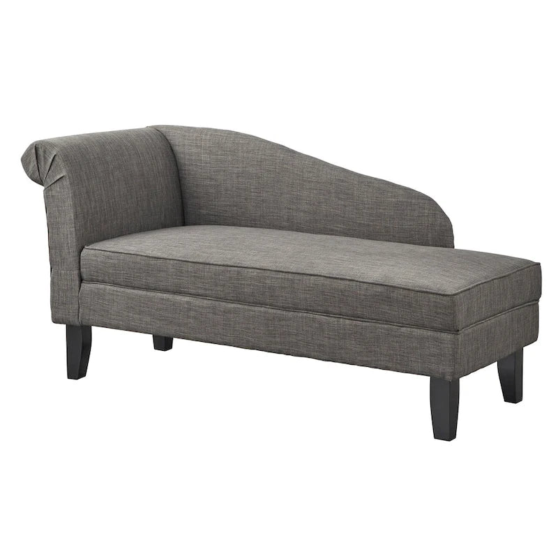 Chaise longue con contenitore – Beige / Blu / Grigio / Arancione / Bordeaux, Singolo