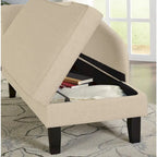 Chaise longue con contenitore – Beige / Blu / Grigio / Arancione / Bordeaux, Singolo