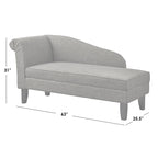 Chaise longue con contenitore – Beige / Blu / Grigio / Arancione / Bordeaux, Singolo
