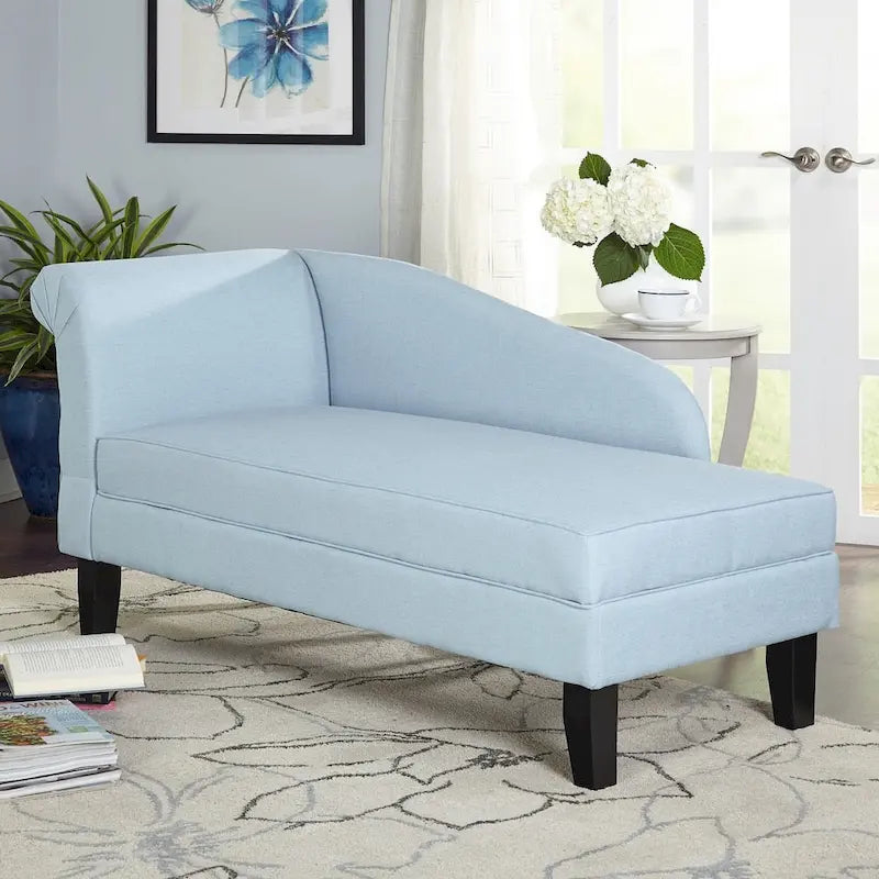Chaise longue con contenitore – Beige / Blu / Grigio / Arancione / Bordeaux, Singolo