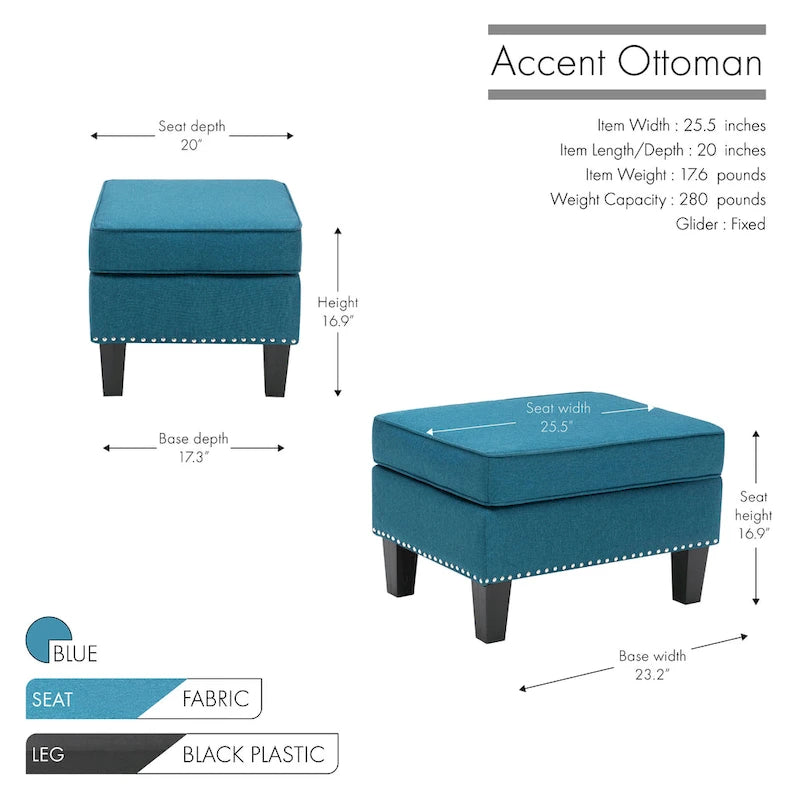 Pouf in tessuto Accent, multicolore, seduta singola