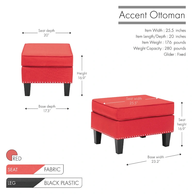 Pouf in tessuto Accent, multicolore, seduta singola