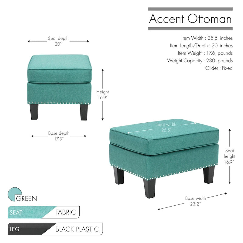 Pouf in tessuto Accent, multicolore, seduta singola