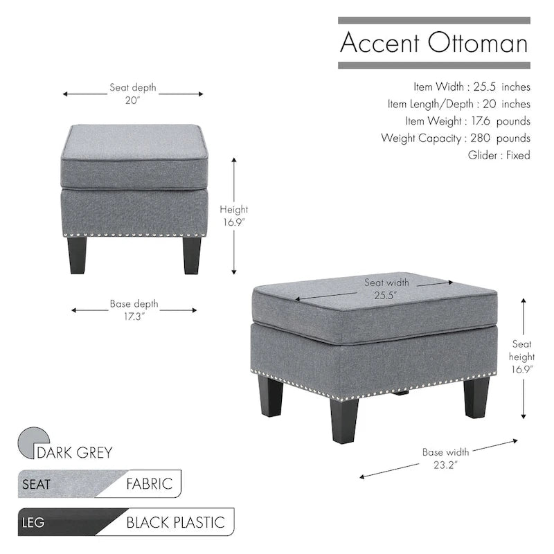 Pouf in tessuto Accent, multicolore, seduta singola