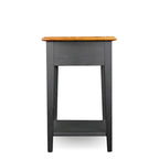 Tavolino quadrato con cassetto e ripiano, Rovere Medio / Bianco / Nero Ardesia