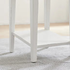 Tavolino quadrato con cassetto e ripiano, Rovere Medio / Bianco / Nero Ardesia