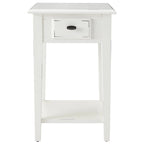 Tavolino quadrato con cassetto e ripiano, Rovere Medio / Bianco / Nero Ardesia