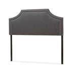 Testata imbottita geometrica grigia con borchie argentate – Matrimoniale / Queen / King