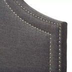 Testata imbottita geometrica grigia con borchie argentate – Matrimoniale / Queen / King