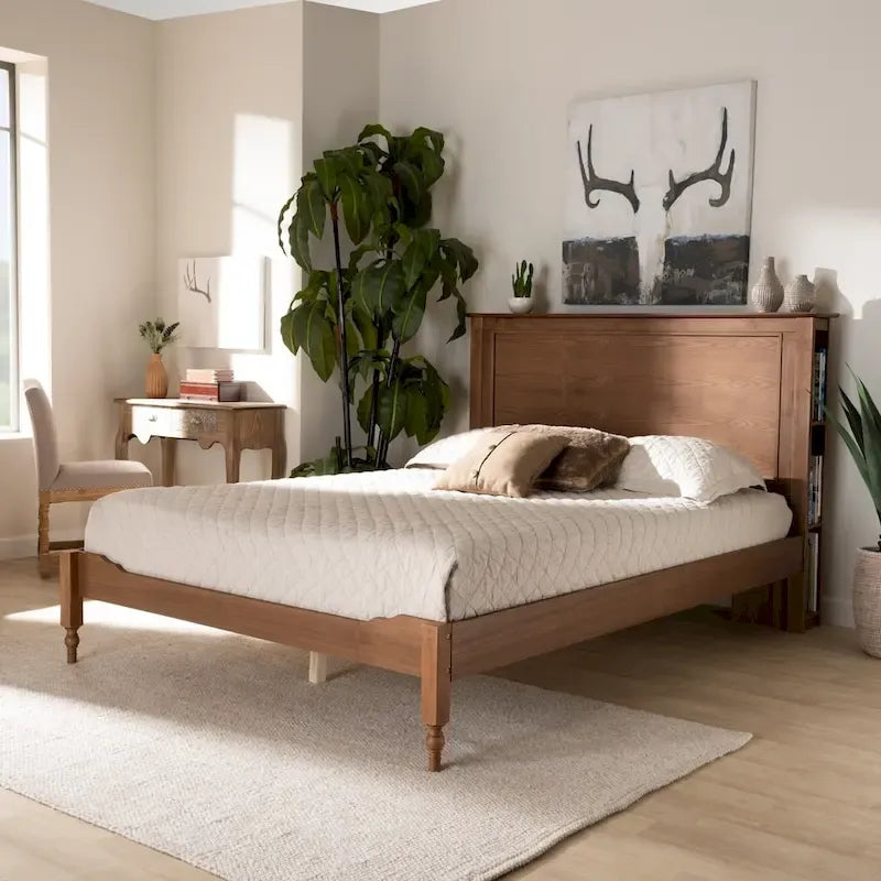 Carbon Loft Dehaney Transitional Rustic Platform Storage Bed with Shelves