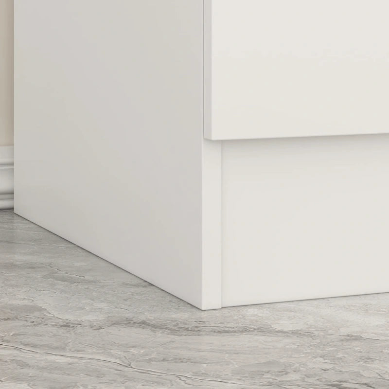 Armadio autoportante bianco/marrone scuro con specchio, 4 ante e 2 cassetti, per 1 persona