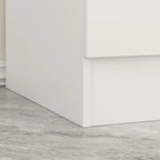 Armadio autoportante bianco/marrone scuro con specchio, 4 ante e 2 cassetti, per 1 persona