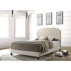 Letto imbottito con piattaforma e finiture borchiate Verde / Nero / Beige – Matrimoniale / Queen / King
