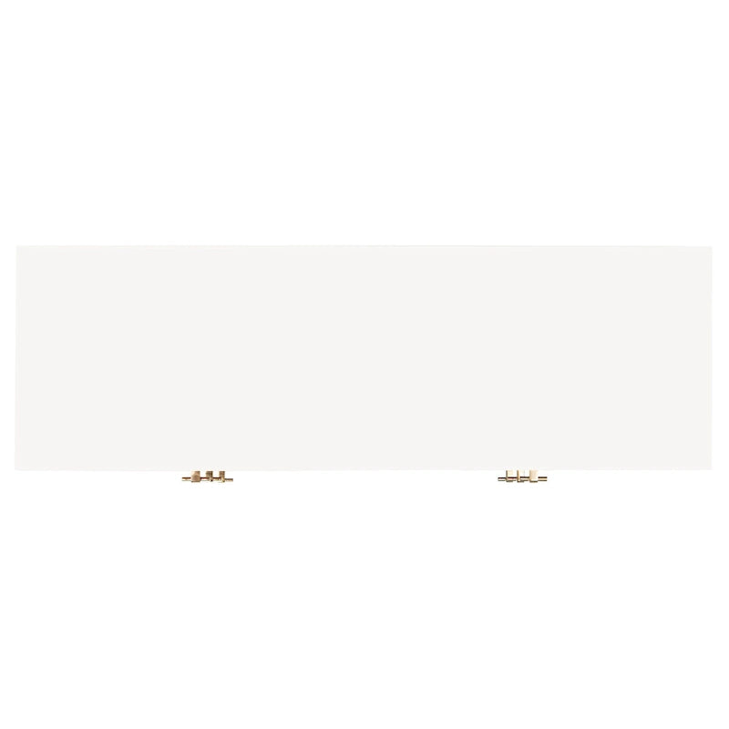 Cassettiera a 6 cassetti Noce/Bianco con gambe dorate, stile Mid-Century, per 1–2 utenti
