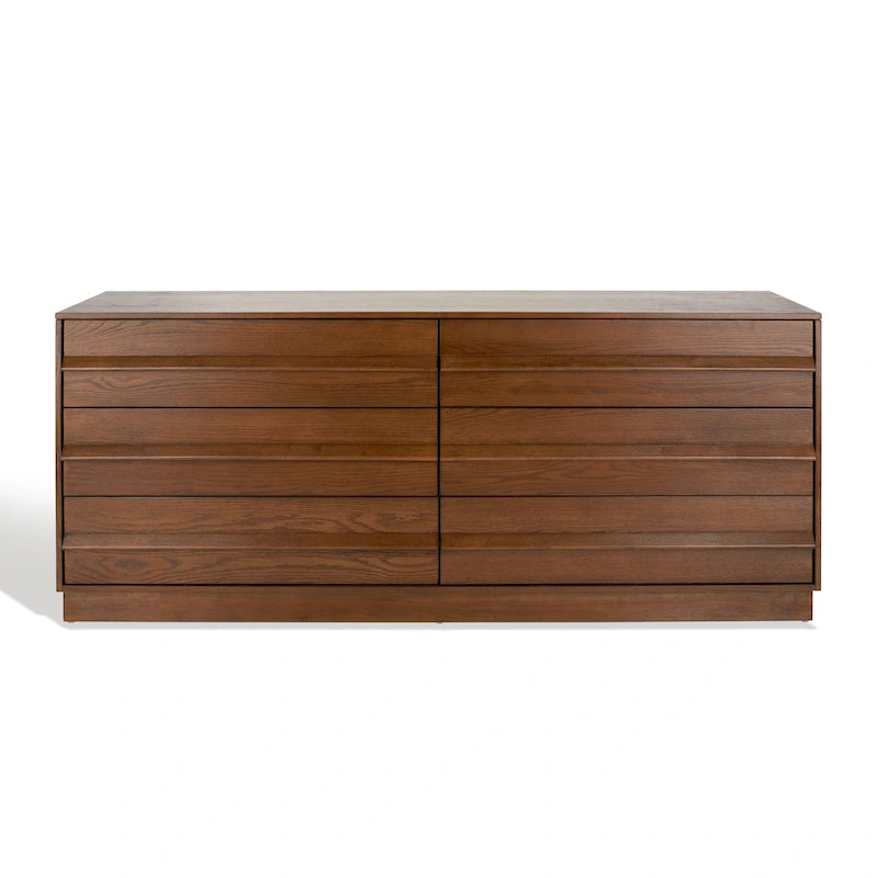 Comò 6 cassetti – Bianco Lavato / Rovere Medio / Nero