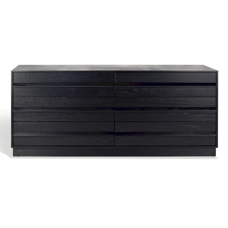 Comò 6 cassetti – Bianco Lavato / Rovere Medio / Nero