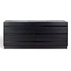 Comò 6 cassetti – Bianco Lavato / Rovere Medio / Nero