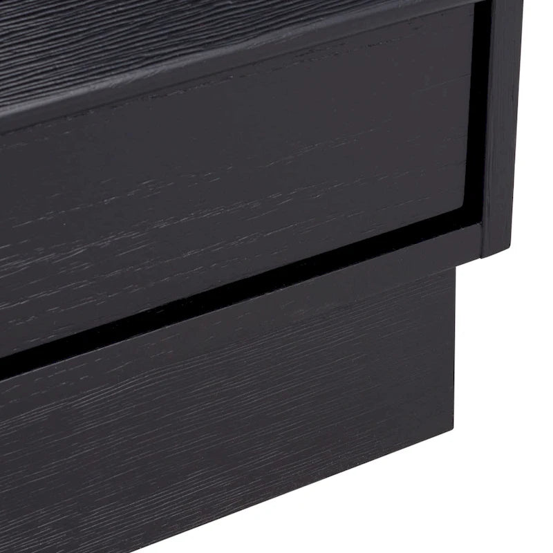 Comò 6 cassetti – Bianco Lavato / Rovere Medio / Nero