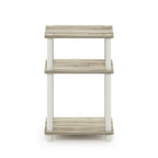 Tavolino a 3 Ripiani, Rovere Sonoma/Bianco, Montaggio a 1 Persona