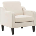 Poltrona Singola Accento Lino Multicolore, Stile Mid-Century