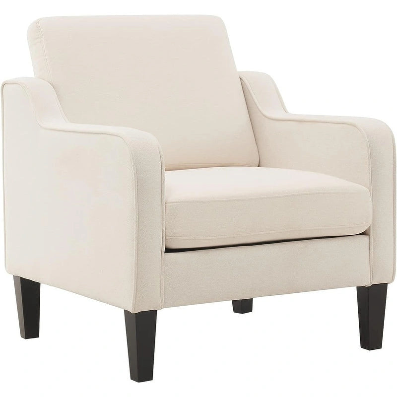 Poltrona Singola Accento Lino Multicolore, Stile Mid-Century