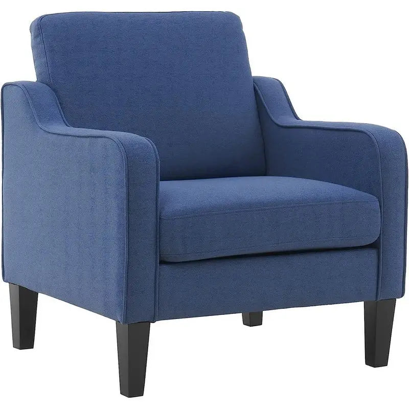 Poltrona Singola Accento Lino Multicolore, Stile Mid-Century
