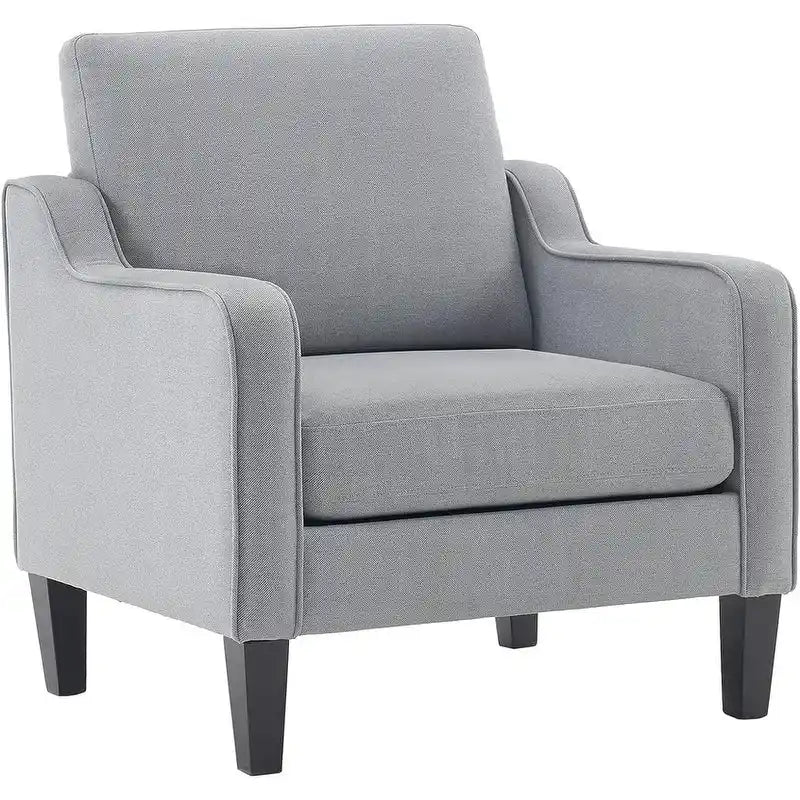 Poltrona Singola Accento Lino Multicolore, Stile Mid-Century