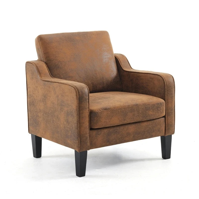 Poltrona Singola Accento Lino Multicolore, Stile Mid-Century