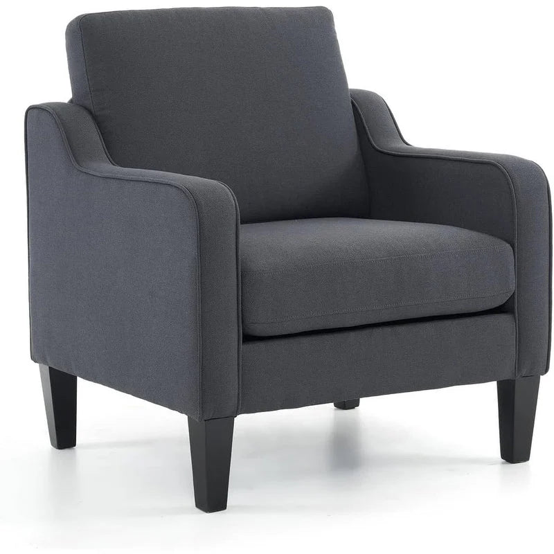 Poltrona Singola Accento Lino Multicolore, Stile Mid-Century