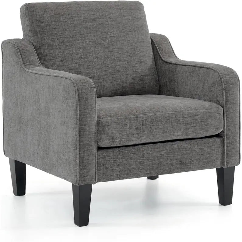 Poltrona Singola Accento Lino Multicolore, Stile Mid-Century