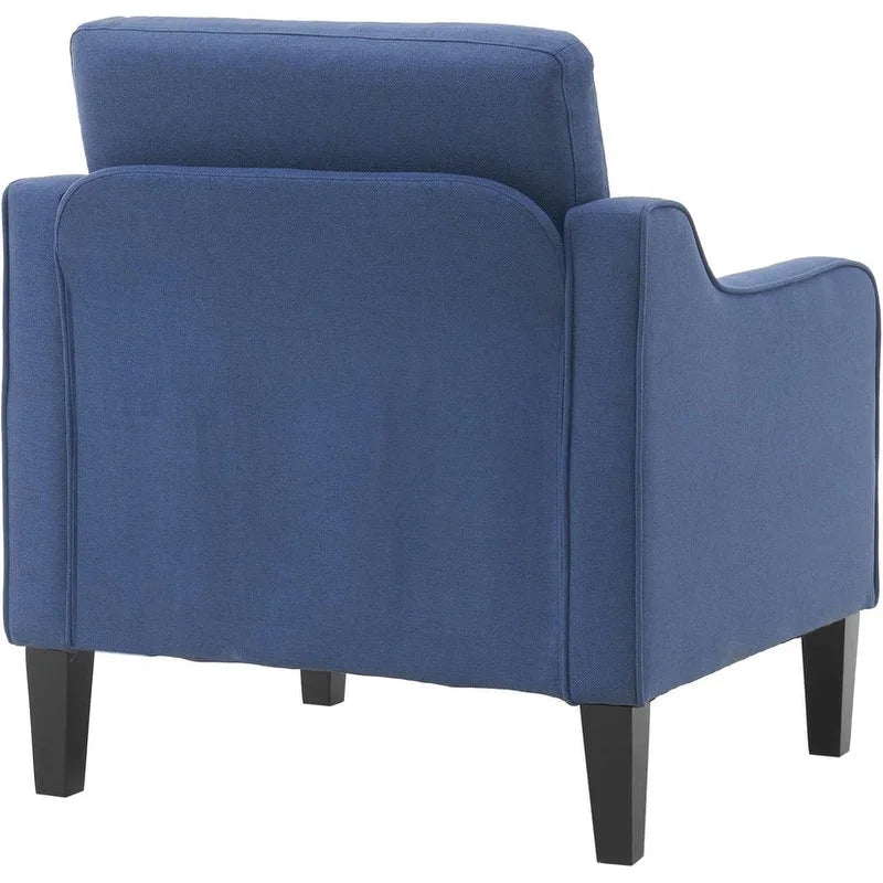 Poltrona Singola Accento Lino Multicolore, Stile Mid-Century
