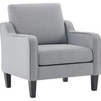 Poltrona Singola Accento Lino Multicolore, Stile Mid-Century