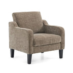 Poltrona Singola Accento Lino Multicolore, Stile Mid-Century