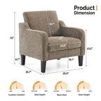 Poltrona Singola Accento Lino Multicolore, Stile Mid-Century