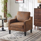 Poltrona Singola Accento Lino Multicolore, Stile Mid-Century