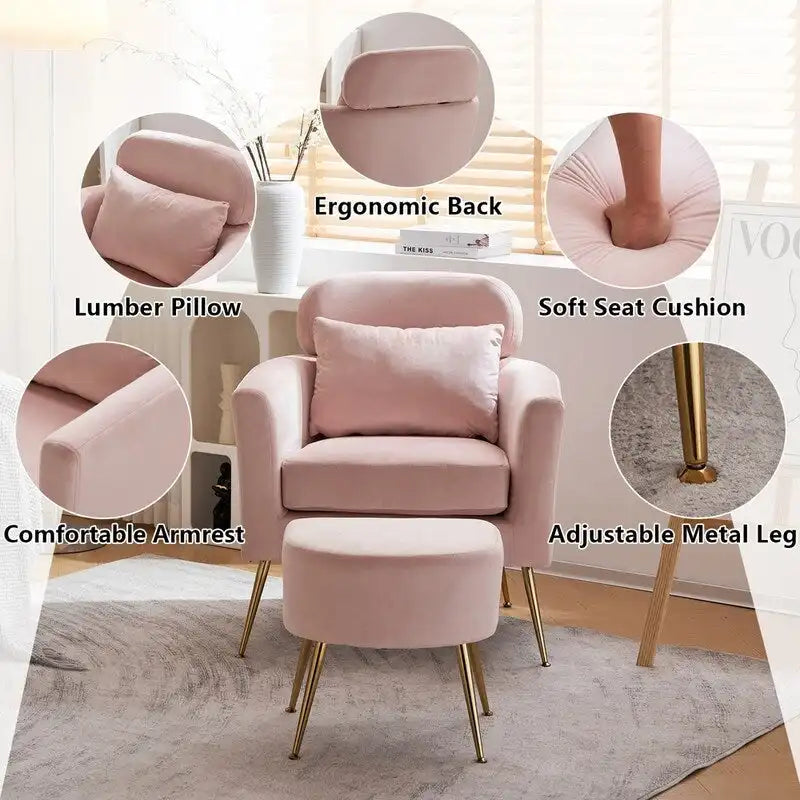 Poltrona singola | Bouclé / Velluto / Tessuto | Beige, Rosa, Ruggine, Grigio | 1 Posto