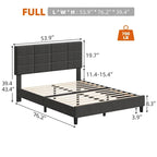 Struttura letto imbottita in lino grigio con doghe in legno, Twin/Full/Queen/King