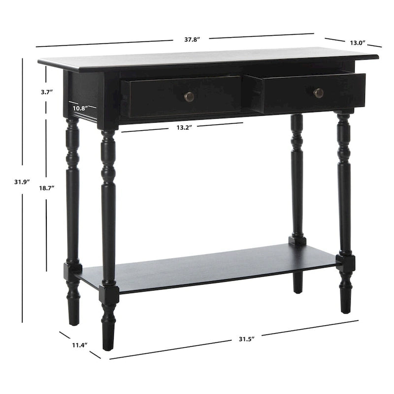 Consolle a 2 cassetti | Effetto invecchiato/Vintage | Gambe a fuso | Montaggio a 1 persona