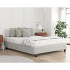 Struttura letto imbottita con piattaforma Grigio / Avorio / Pietra – Queen / King / California King