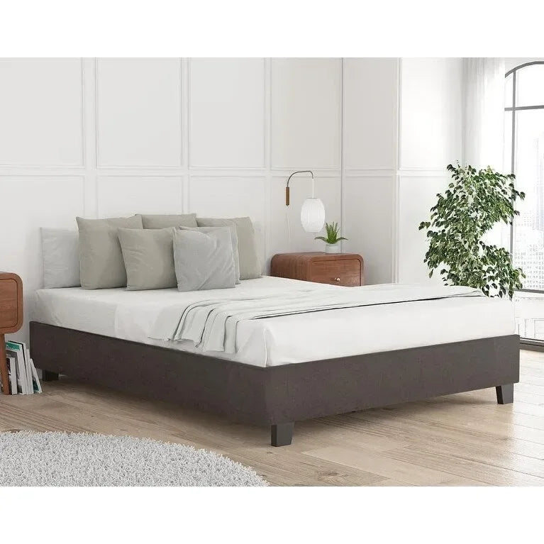 Struttura letto imbottita con piattaforma Grigio / Avorio / Pietra – Queen / King / California King