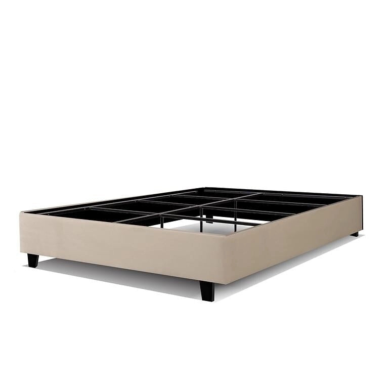 Struttura letto imbottita con piattaforma Grigio / Avorio / Pietra – Queen / King / California King