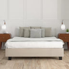 Struttura letto imbottita con piattaforma Grigio / Avorio / Pietra – Queen / King / California King