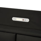 Letto matrimoniale nero/beige, stile fluttuante, testiera contenitore con LED e USB