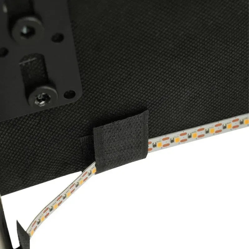 Letto matrimoniale nero/beige, stile fluttuante, testiera contenitore con LED e USB