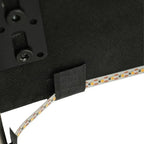 Letto matrimoniale nero/beige, stile fluttuante, testiera contenitore con LED e USB