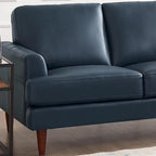 Divano 3 posti in pelle pieno fiore con cuciture a busta | Marrone Cognac / Blu Navy / Marrone Granito / Grigio Concord / Bianco Ghiaccio