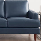 Divano 3 posti in pelle pieno fiore con cuciture a busta | Marrone Cognac / Blu Navy / Marrone Granito / Grigio Concord / Bianco Ghiaccio