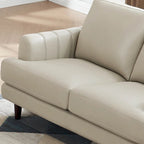 Divano 3 posti in pelle pieno fiore con cuciture a busta | Marrone Cognac / Blu Navy / Marrone Granito / Grigio Concord / Bianco Ghiaccio